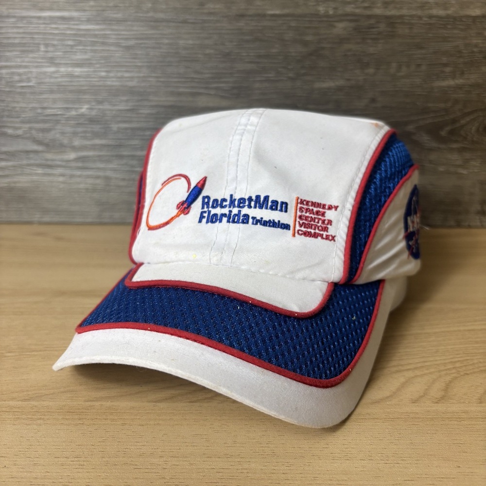 RocketMan Triathlon Hat Cap Strap Back Kennedy Space NASA Mens 2013 Dome Florida